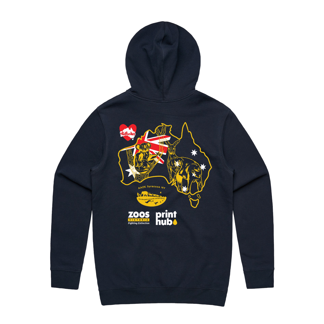 #AidforAus - Unisex Navy Hooded Pullover