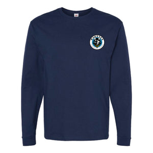 Unisex Long Sleeve T-Shirt Athletic Navy V1