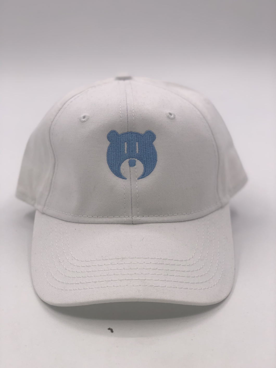 White and Blue Bear Logo - Hat