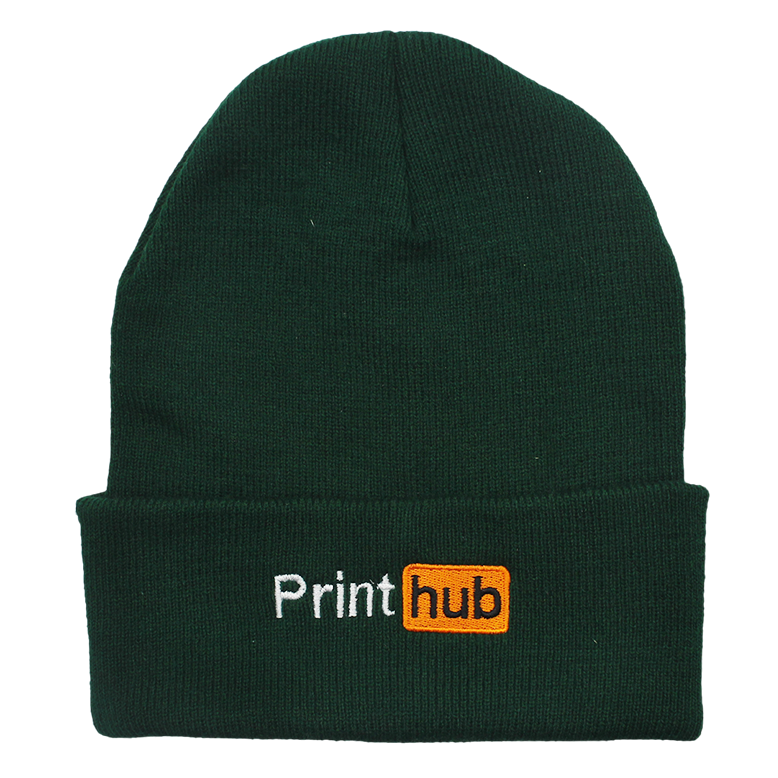 Print Hub Embroidered Beanie - Forest